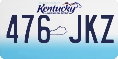 KY license plate 476JKZ
