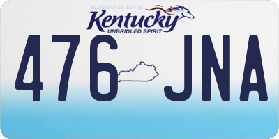 KY license plate 476JNA