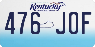 KY license plate 476JOF