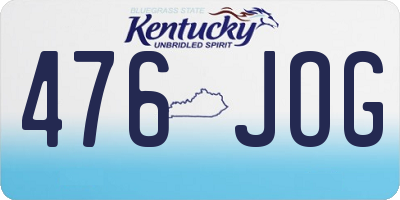 KY license plate 476JOG