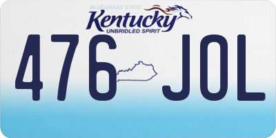 KY license plate 476JOL