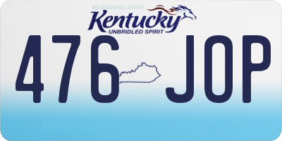 KY license plate 476JOP