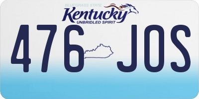 KY license plate 476JOS