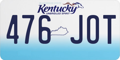 KY license plate 476JOT
