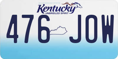 KY license plate 476JOW