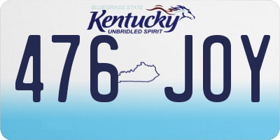 KY license plate 476JOY