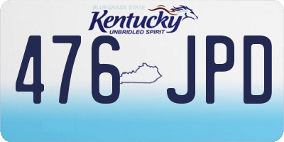 KY license plate 476JPD