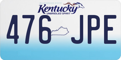 KY license plate 476JPE