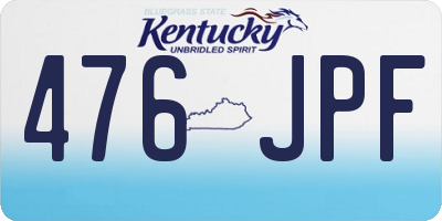 KY license plate 476JPF
