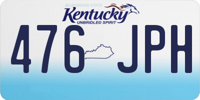 KY license plate 476JPH