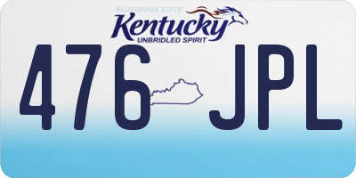 KY license plate 476JPL