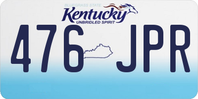 KY license plate 476JPR