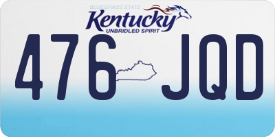 KY license plate 476JQD