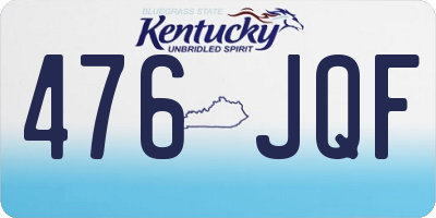 KY license plate 476JQF