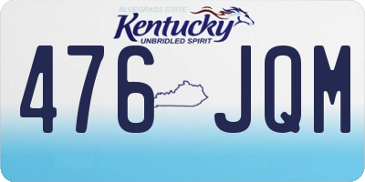 KY license plate 476JQM