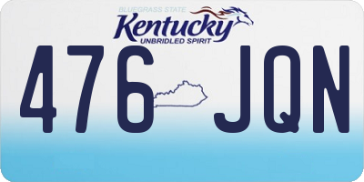 KY license plate 476JQN