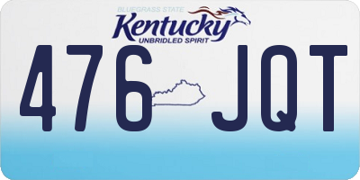 KY license plate 476JQT