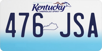 KY license plate 476JSA
