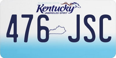 KY license plate 476JSC