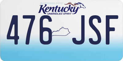 KY license plate 476JSF