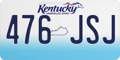 KY license plate 476JSJ