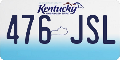 KY license plate 476JSL