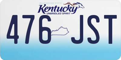 KY license plate 476JST