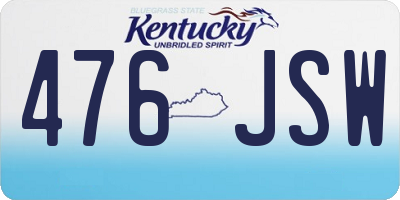 KY license plate 476JSW