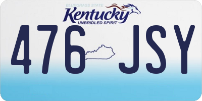 KY license plate 476JSY