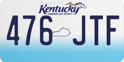 KY license plate 476JTF