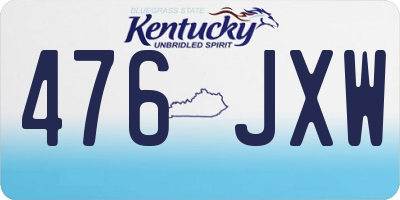 KY license plate 476JXW