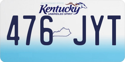 KY license plate 476JYT