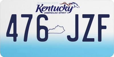 KY license plate 476JZF
