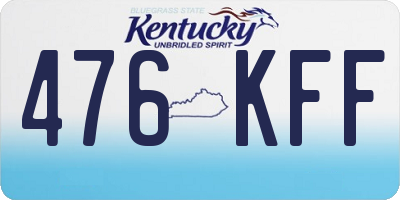 KY license plate 476KFF
