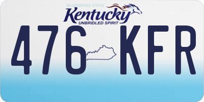 KY license plate 476KFR