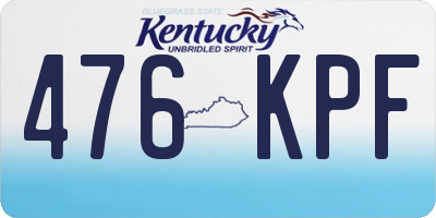 KY license plate 476KPF