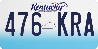 KY license plate 476KRA