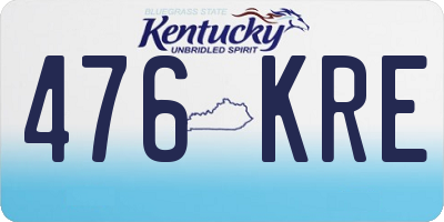 KY license plate 476KRE