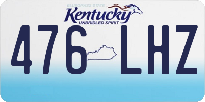 KY license plate 476LHZ