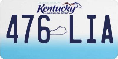 KY license plate 476LIA