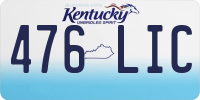 KY license plate 476LIC