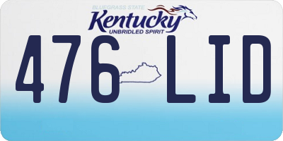 KY license plate 476LID