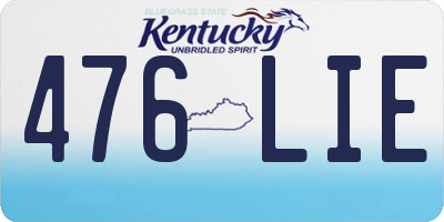 KY license plate 476LIE