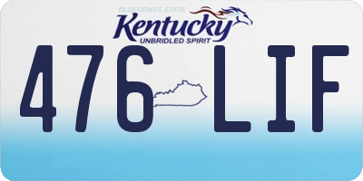 KY license plate 476LIF