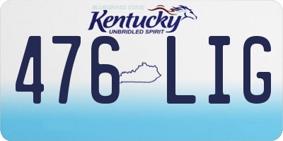 KY license plate 476LIG