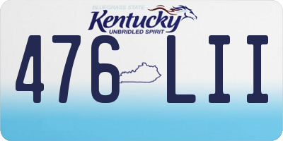 KY license plate 476LII