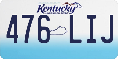 KY license plate 476LIJ