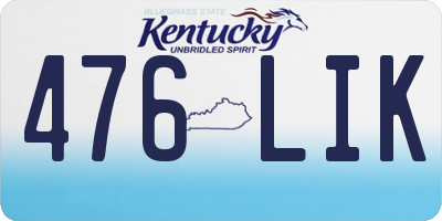 KY license plate 476LIK