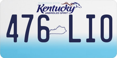 KY license plate 476LIO