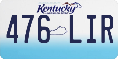 KY license plate 476LIR